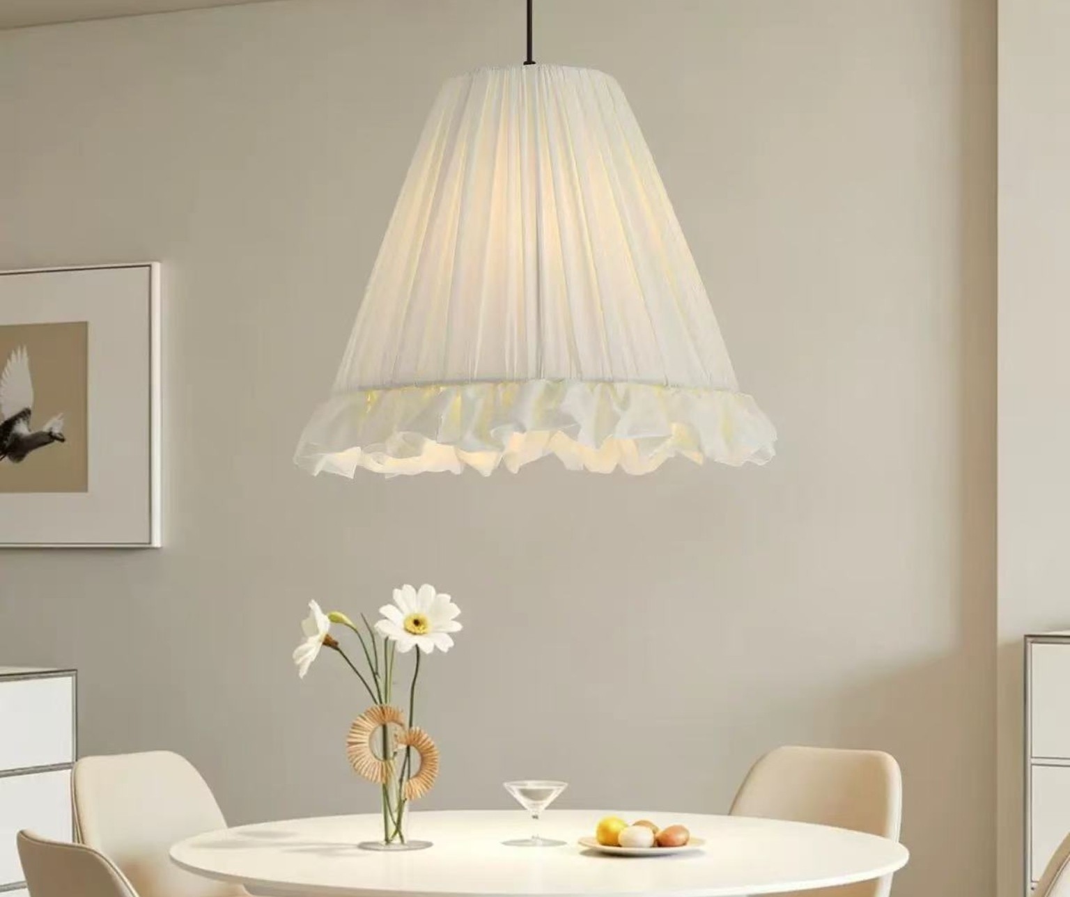 Pleated Ruffle Pendant Light 020