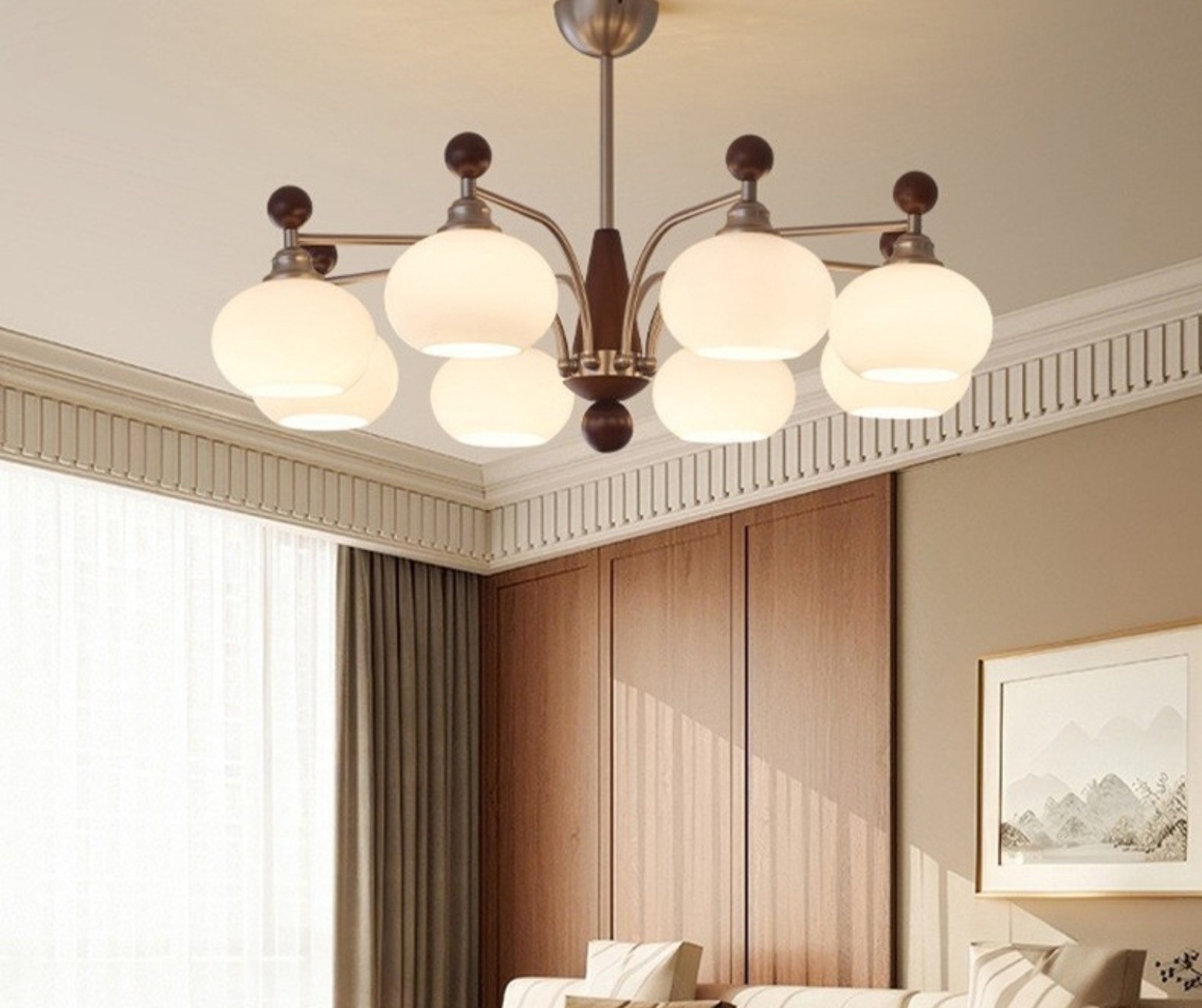 Mid-century Globe Chandelier 047