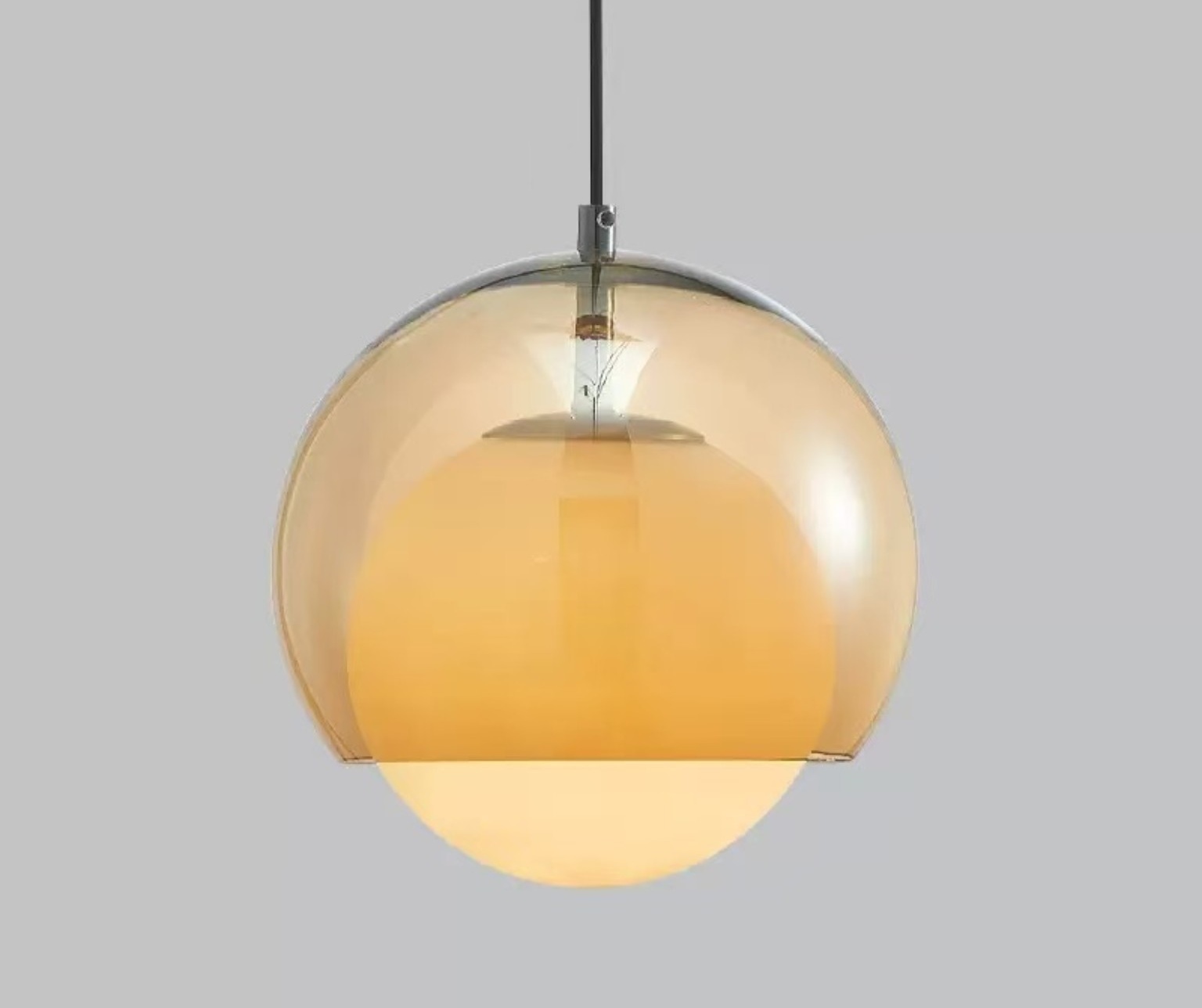 White Ribbed Pendant Light 135